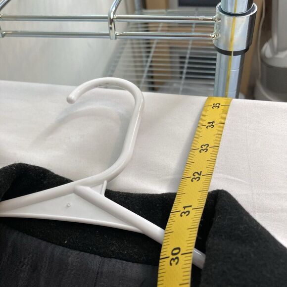 Calvin‎ Klein Women’s Black Wool Blend Coat Size 4 Minimalist Old Money Career - Picture 3 of 13